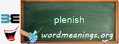 WordMeaning blackboard for plenish